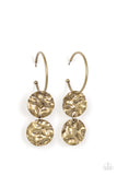 Sending Shock Waves - Brass Earrings - Paparazzi Accessories Earrings Bedazzle Me Pretty Mobile Fashion Boutique