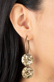 Sending Shock Waves - Brass Earrings - Paparazzi Accessories Earrings Bedazzle Me Pretty Mobile Fashion Boutique
