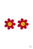 Sensational Seeds - Red Post Earrings - Paparazzi Accessories Post Earrings Bedazzle Me Pretty Mobile Fashion Boutique
