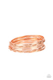 Sensational Shimmer - Copper Bracelet - Paparazzi Accessories Bracelet Bedazzle Me Pretty Mobile Fashion Boutique