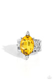 Sensational Sparkle - Yellow Ring - Paparazzi Accessories Ring Bedazzle Me Pretty Mobile Fashion Boutique