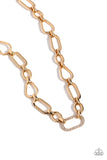 Sentimental Sequence - Gold Necklace - Paparazzi Accessories Bedazzle Me Pretty Mobile Fashion Boutique