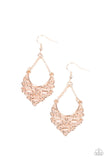 Sentimental Setting - Rose Gold Earrings - Paparazzi Accessories Earrings Bedazzle Me Pretty Mobile Fashion Boutique