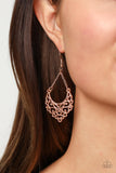 Sentimental Setting - Rose Gold Earrings - Paparazzi Accessories Earrings Bedazzle Me Pretty Mobile Fashion Boutique