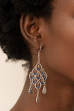 Sentimental Shimmer - Blue Earrings - Paparazzi Accessories Earrings Bedazzle Me Pretty Mobile Fashion Boutique