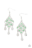 Sentimental Shimmer - Green Earrings - Paparazzi Accessories Earrings Bedazzle Me Pretty Mobile Fashion Boutique