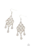 Sentimental Shimmer - White Earrings - Paparazzi Accessories Earrings Bedazzle Me Pretty Mobile Fashion Boutique