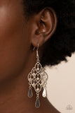 Sentimental Shimmer - White Earrings - Paparazzi Accessories Earrings Bedazzle Me Pretty Mobile Fashion Boutique