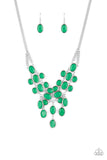 Serene Gleam - Green Necklace - Paparazzi Accessories Necklace Bedazzle Me Pretty Mobile Fashion Boutique