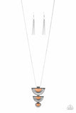 Serene Sheen - Orange Necklace - Paparazzi Accessories Necklace Bedazzle Me Pretty Mobile Fashion Boutique