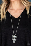 Serene Sheen - White Necklace - Paparazzi Accessories Necklace Bedazzle Me Pretty Mobile Fashion Boutique