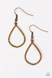 Serene Shine - Copper Earrings - Paparazzi Accessories Earrings Bedazzle Me Pretty Mobile Fashion Boutique