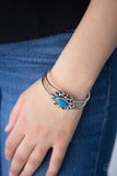 Serene Succulent - Blue Bracelet - Paparazzi Accessories Bracelet Bedazzle Me Pretty Mobile Fashion Boutique