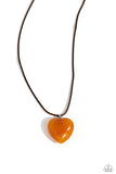 Serene Sweetheart - Orange Necklace - Paparazzi Accessories Necklace Bedazzle Me Pretty Mobile Fashion Boutique