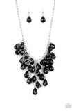 Serenely Scattered - Black Necklace - Paparazzi Accessories Necklace Bedazzle Me Pretty Mobile Fashion Boutique