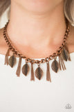 Serenely Sequoia - Copper Necklace - Paparazzi Accessories Necklace Bedazzle Me Pretty Mobile Fashion Boutique
