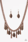 Serenely Sequoia - Copper Necklace - Paparazzi Accessories Necklace Bedazzle Me Pretty Mobile Fashion Boutique