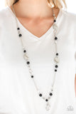 Serenely Springtime - Black Lanyard - Paparazzi Accessories Lanyard Bedazzle Me Pretty Mobile Fashion Boutique