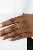 Serenely Summer - Brass Ring - Paparazzi Accessories Ring Bedazzle Me Pretty Mobile Fashion Boutique