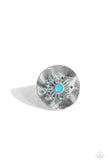 Seriously SUNBURST - Blue Ring - Paparazzi Accessories Ring Bedazzle Me Pretty Mobile Fashion Boutique