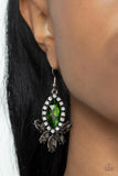 Serving Up Sparkle - Green Earrings - Paparazzi Accessories Earrings Bedazzle Me Pretty Mobile Fashion Boutique