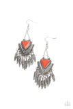 Shady Oasis - Orange Earrings - Paparazzi Accessories Earrings Bedazzle Me Pretty Mobile Fashion Boutique