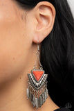 Shady Oasis - Orange Earrings - Paparazzi Accessories Earrings Bedazzle Me Pretty Mobile Fashion Boutique