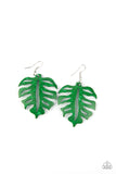 Shake Your PALMS PALMS - Green Earrings - Paparazzi Accessories Earrings Bedazzle Me Pretty Mobile Fashion Boutique