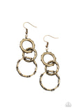 Shameless Shine - Brass Earrings - Paparazzi Accessories Earrings Bedazzle Me Pretty Mobile Fashion Boutique