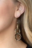 Shameless Shine - Brass Earrings - Paparazzi Accessories Earrings Bedazzle Me Pretty Mobile Fashion Boutique