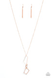 Shapely Silhouettes - Copper Necklace - Paparazzi Accessories Necklace Bedazzle Me Pretty Mobile Fashion Boutique