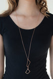 Shapely Silhouettes - Copper Necklace - Paparazzi Accessories Necklace Bedazzle Me Pretty Mobile Fashion Boutique