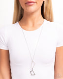 Shapely Silhouettes - Silver Necklace - Paparazzi Accessories Necklace Bedazzle Me Pretty Mobile Fashion Boutique