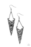 Sharp-Dressed Drama - Black Earrings - Paparazzi Accessories Earrings Bedazzle Me Pretty Mobile Fashion Boutique