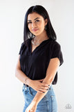 Shattering Records - Silver Necklace - Paparazzi Accessories Necklace Bedazzle Me Pretty Mobile Fashion Boutique