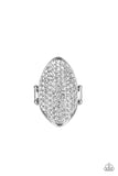 Shazam! - White Ring - Paparazzi Accessories Ring Bedazzle Me Pretty Mobile Fashion Boutique