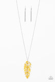 She QUILL Be Loved - Yellow Necklace - Paparazzi Accessories Necklace Bedazzle Me Pretty Mobile Fashion Boutique
