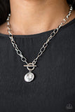 She Sparkles On - White Necklace - Paparazzi Accessories Necklace Bedazzle Me Pretty Mobile Fashion Boutique