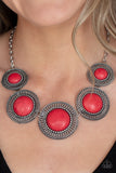 She Went West - Red Necklace - Paparazzi Accessories Necklace Bedazzle Me Pretty Mobile Fashion Boutique