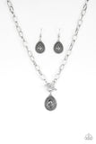 Sheen Queen - Silver Necklace - Paparazzi Accessories Necklace Bedazzle Me Pretty Mobile Fashion Boutique