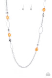 SHEER As Fate - Orange Necklace - Paparazzi Accessories Necklace Bedazzle Me Pretty Mobile Fashion Boutique