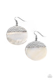 SHELL Out - White Earrings - Paparazzi Accessories Earrings Bedazzle Me Pretty Mobile Fashion Boutique