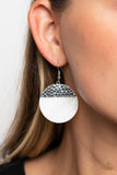 SHELL Out - White Earrings - Paparazzi Accessories Earrings Bedazzle Me Pretty Mobile Fashion Boutique