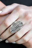Shields Up - Silver Ring - Paparazzi Accessories Ring Bedazzle Me Pretty Mobile Fashion Boutique