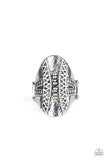 Shields Up - Silver Ring - Paparazzi Accessories Ring Bedazzle Me Pretty Mobile Fashion Boutique