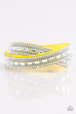 Shimmer and Sass - Yellow Bracelet - Paparazzi Accessories Bracelet Bedazzle Me Pretty Mobile Fashion Boutique