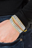 Shimmer and Sass - Yellow Bracelet - Paparazzi Accessories Bracelet Bedazzle Me Pretty Mobile Fashion Boutique