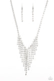 SHIMMER of Stars - White Necklace - Paparazzi Accessories Necklace Bedazzle Me Pretty Mobile Fashion Boutique