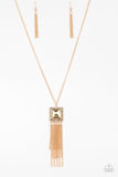 Shimmer Sensei - Gold Necklace - Paparazzi Accessories Necklace Bedazzle Me Pretty Mobile Fashion Boutique