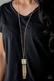 Shimmer Sensei - Gold Necklace - Paparazzi Accessories Necklace Bedazzle Me Pretty Mobile Fashion Boutique